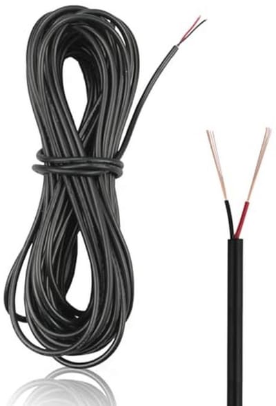 Dailygoods - Electric Cable - 10 Meter - Flexibele Kabel - Zwart - 2 Kernen - Ideaal voor Huishoudelijke Apparaten - 22