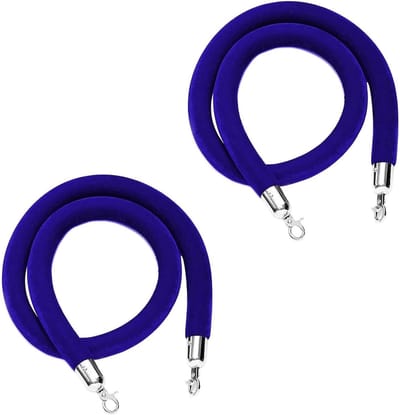 Veiligheidstouw met Haken - Barrièretouw Evenemententouw - Mensenmassa Begeleiden - Luxe Hennep Look - 3.2 cm Diameter - Blauw