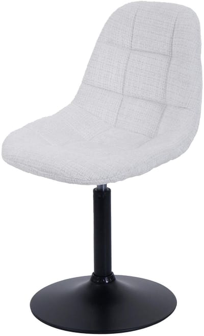Eetkamerstoel MCW-A60, keukenstoel Stoel Draaistoel, staal MVG Stof/textiel Chenille (465 g/m²) ~ crème