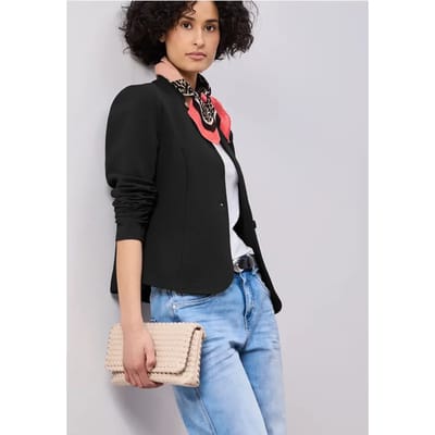 Jersey blazer met structuur