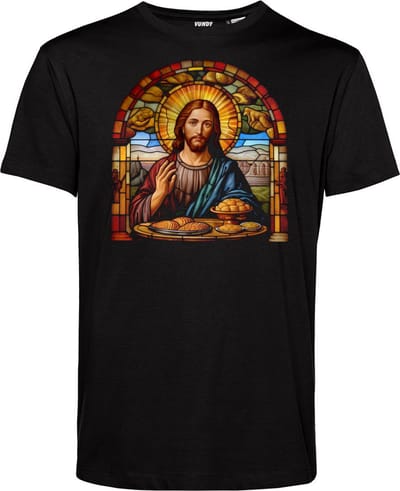T-shirt Zegen Brood En Spijsen | Jezus | Zwart | maat XS