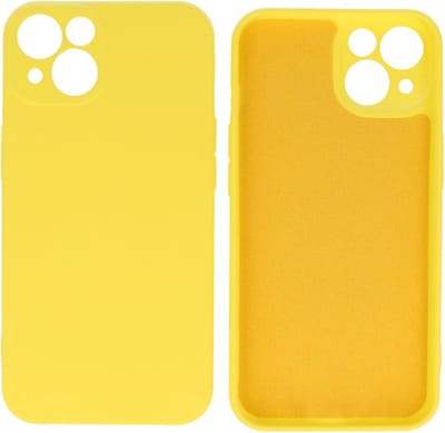 Hoesje Geschikt voor iPhone 13 - 2.0mm Dikke Fashion Telefoonhoesje Backcover - Siliconen Hoesje - Geel