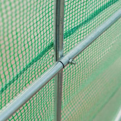 Wishdor - Foliekas - Met Boogdak En Ramen - Met Oprolbare Deur - Staal - Groen - 445 X 190 X 200 Cm