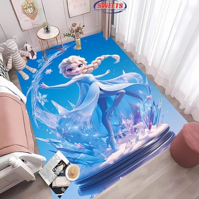 Disney Frozen Elsa Magisch IJstapijt voor Mooie Meisjeskamer Decoratie Kleed Sofamat 17 Stijlen Optioneel, Warm Cadeau voor Kinderen Vriendin 60*90cm