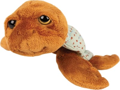Suki Gifts pluche zeeschildpad Jules knuffeldier - cute eyes - donkerbruin - 14 cm - Hoge kwaliteit