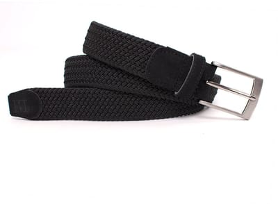 TRESANTI | ZETH I Gevlochten riem met suede details | zwart | Size 85