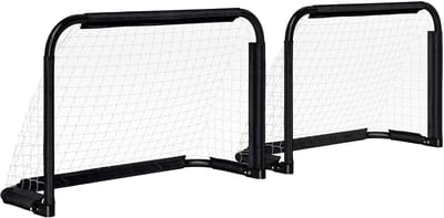 HOMCOM-Fußballtor-Metall(Q195), Tetrolon--90L x 36B x 60H cm-Schwarz