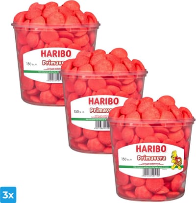 Haribo Schuim Primavera Aardbeien (3x 150 stuks)