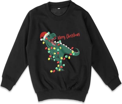 AWDis - Jongens Meisjes Sweater Kerstmis - Zwart - Maat 104 (XS)