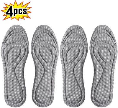 2 Paar Memory Foam Inlegzolen Maat 37-38 – Orthopedische Steunzolen voor Sportschoenen & Werkschoenen – Ademend, Antibacterieel & Zweetabsorberend – Comfort Verhogend