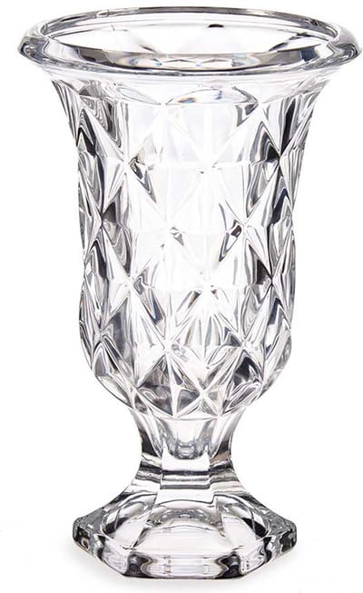 Giftdecor Bloemenvaas - Rhombus - transparant glas - 15 x 24 cm - vaas