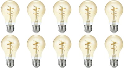 SPL E27 LED Lamp 4.2W Dimbaar - CRI 90 - Goud - Extra Warm Wit - LED Filament - Amber - Vervangt 40W - 10 Stuks