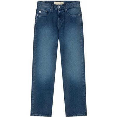 Mud Jeans High Jamie - Medium Stone Maat: W32L30 | Straight Jeans Outlet | Dames | Blauw