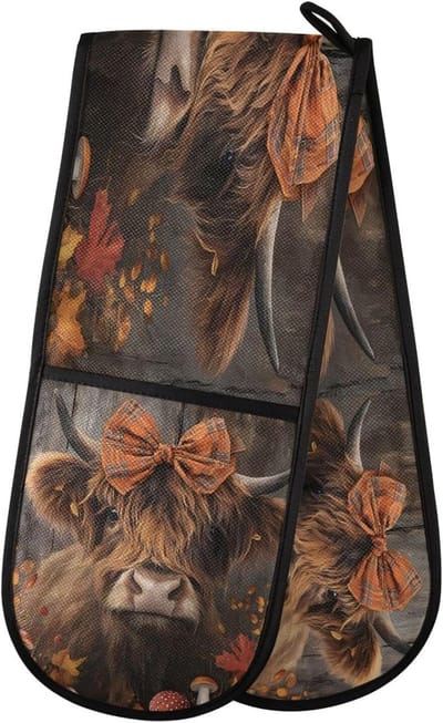 Ovenwanten Dubbel - Hittebestendige Handschoenen - Keuken BBQ Bakken - Extra Lange Pasvorm - 89 x 18 cm - Multi-kleurig