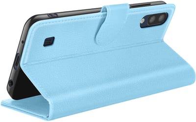 Zanae, Hoesje geschikt voor Galaxy M10 - Wallet Case met Stand & Magneetsluiting, Lichtblauw