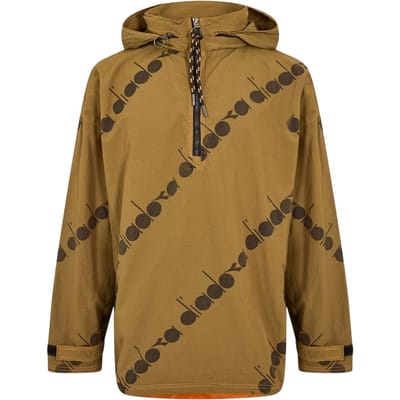 Diadora Anorak voor heren met logo over het hele oppervlak (Olijfgroen)