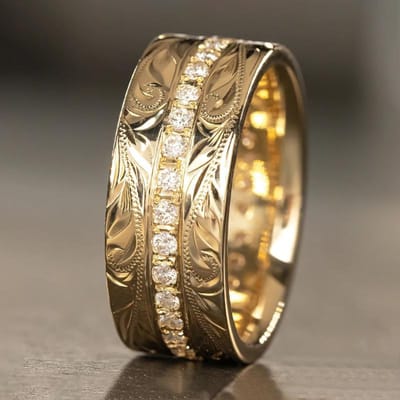 Huitan Nieuw Ontworpen Dames Vingerringen met Wit/Blauw CZ Gegraveerd Patroon Unieke Damesringen Bruiloftsfeest Statement Sieraden 10 beige