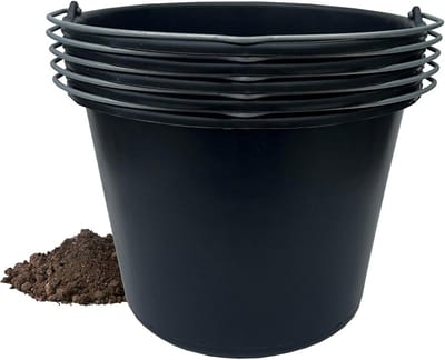 10x Stortbak Kunststof 20 Liter met Schenktuit - Robuuste Bouwemmer voor Mortel en Tuin