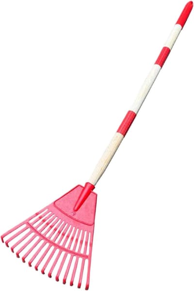 Waaier hark - Gras hark - Gazon onderhoud - 14 Tanden ontwerp - 86 cm lengte - Rood