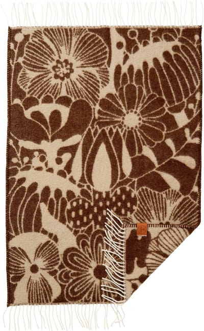 Klippan wollen wiegdeken Blomranka -bruin/beige - 65x110cm - 100% lamswol