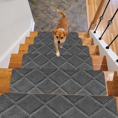 Antislip Trapmatten voor Huisdieren, Kinderen en Senioren - Herbruikbaar en Op Maat Snijdbaar - 15 Stuks Donkergrijs 55 x 19 cm