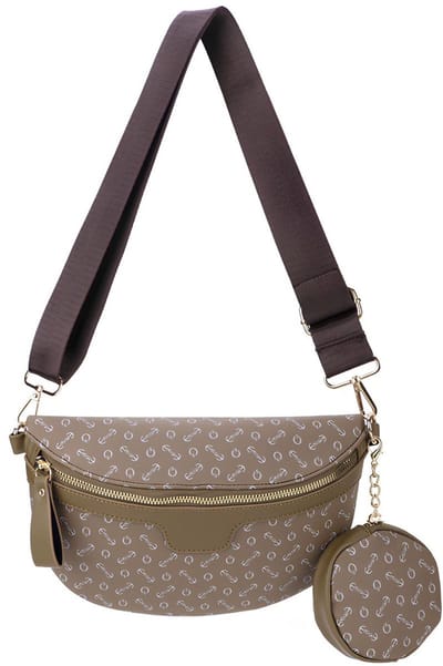 Eko, Fanny-pack met rond tasje, model Mélisse, Bruin