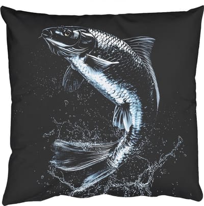 Sierkussens - Kussentjes Woonkamer - 50x50 cm - Vis - Koi - Zwart - Water