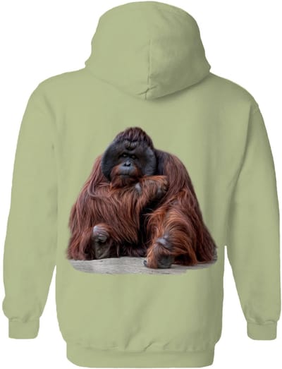 Orangoetan Wisdom Beyond Words - Orangutan The Coloured House Hoodie S