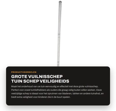 Dailygoods- Vuilnisschep Lichtgewicht - Tuinschep - Handschep - Roestvrij Staal - Praktische Opslag - Duurzaam Ontwerp - Afvalschep