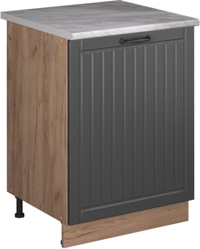Vicco Wastafelkast Fame-Line, Donkergrijs/Goudkleurig Eiken, 60 cm