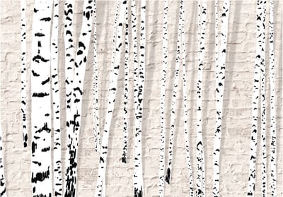 Fotobehangkoning - Behang - Vliesbehang - Fotobehang Berkenbomen - Bos - Berkenbos - 200 x 140 cm