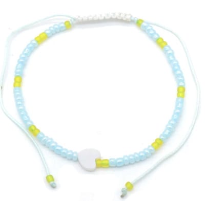 Enkelbandje - verstelbaar - hartje - multicolor - zomer - vakantie - strand - zee - festival - vrouwen - unisex - tijdloos - hip – valentijn – cadeau