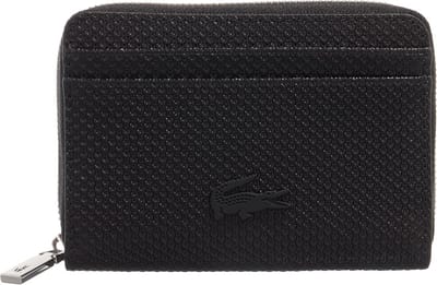Lacoste Chantaco Dames en heren ritsportemonnee Leer - Zwart