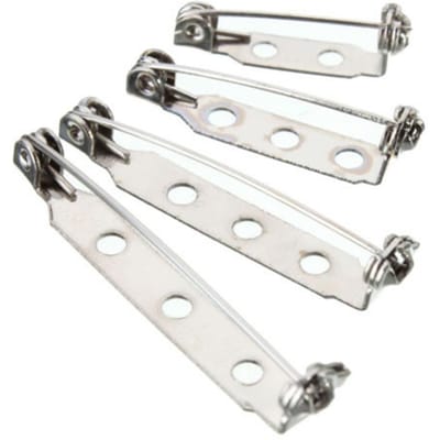 100 pièces broche barre dos épingles de sûreté attaches de badge pour les résultats de bijoux 25mm white