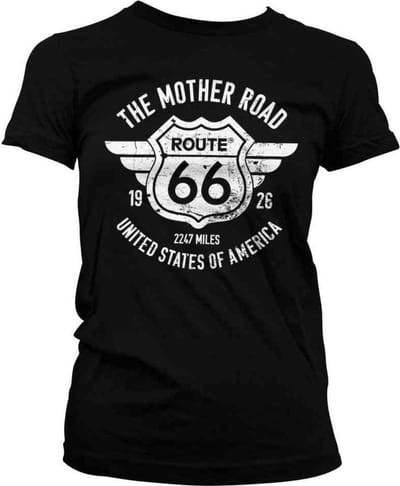 Route 66 Dames Tshirt -S- The Mother Road Zwart
