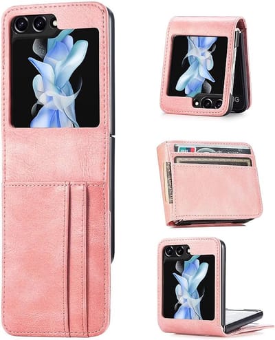 Geschikt voor Samsung Galaxy Z Flip 5 Kaartsleuf antislip hoesje - Roze