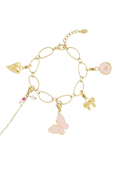 DIY stainless steel armbandje vlinder - Love and Flowers - Yehwang - goudkleurig