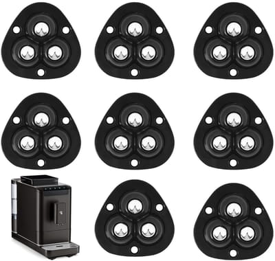 8 Pack Ball Wheels - Stevige Meubelwielen, Zelfklevende Vervangingswielen voor Meubeltransport, Geschikt voor Keuken en Elektrische Apparaten (Zwart)