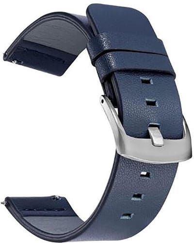 Leren Horloge Band voor Garmin Venu SQ2 | 20 mm | Armband - Polsband - Strap Bandje - Sportband - Horlogebandjes | Blauw met Zilveren Gesp