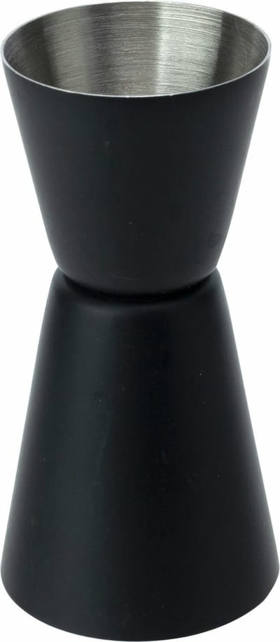 Cosy & trendy Drank/cocktail barmaatje - maatbeker - jigger maatschenker - RVS - 15/30 ml - Zwart