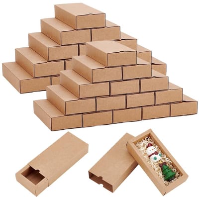 Dailygoods- Kraftpapier Ladedozen - 36 Stuks - 17 x 11,5 x 3,55 cm - Stevig en Duurzaam - Kartonnen Geschenkdozen - Voor Huwelijksfeesten/Sieradenverpakking