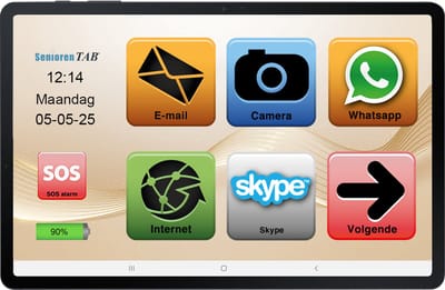 SeniorenTAB - S10XL - Tablet voor Senioren op basis van Samsung - 13,1 inch scherm - wifi - 128GB opslag