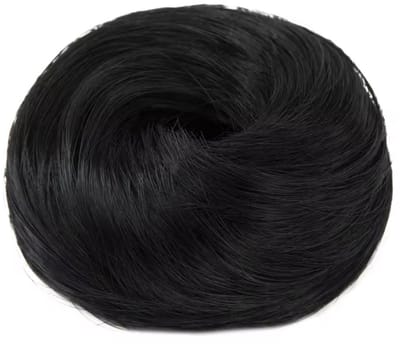 Hairbun - Haarstukje - Elastiek met haarstuk eraan - Zwart 1 - Glad haar - Elastiek met haar - Haar extension - Extra haar - Meer volume - Vollere knot creëren - CHPN