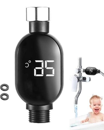 Douche Thermometer - Badmeter Water - Temperatuur Controleren - Real-time Meting - 13.5 cm - Zilver