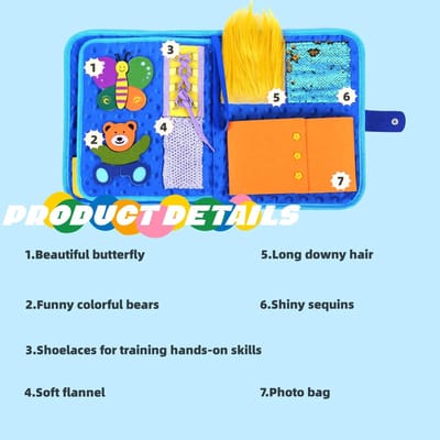 Dailygoods - Fidget-deken voor dementie - Sensorische deken - Kalmerende activiteiten - 32,6 x 26,6 cm - Alzheimerproducten - Troostend voor ouderen