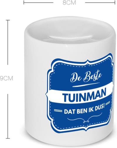 Akyol - de beste tuinman Spaarpot - Werk - hovenier - werk - afscheidscadeau - verjaardagscadeau - kado - 350 ML inhoud