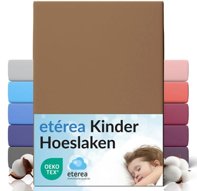etérea Jersey Hoeslaken 80x160 - 80x180 cm Oekotex Made in Green - 100% katoen - Mokka