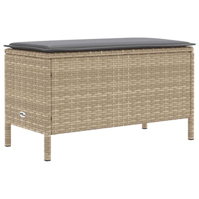 vidaXL - Tuin - Voetenbank - Beige - en - Lichtgrijs - 80 - x - 38 - x - 42 - cm - PE - Riet