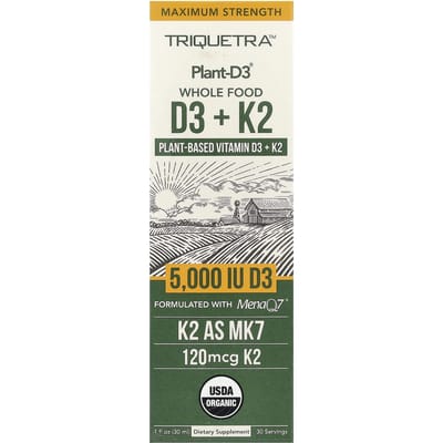 Triquetra Health, Plant-D3® Whole Food D3+ K2, Maximale Sterkte, 30 ml (1 fl oz)