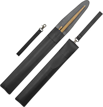 Zwarte PU Leren Drumstokhoes en Opbergzak voor Jazzdrumstokken - Muziekinstrument Accessoires voor Drummers (Set van Twee)